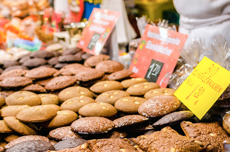 Ulike runde lebkuchen.